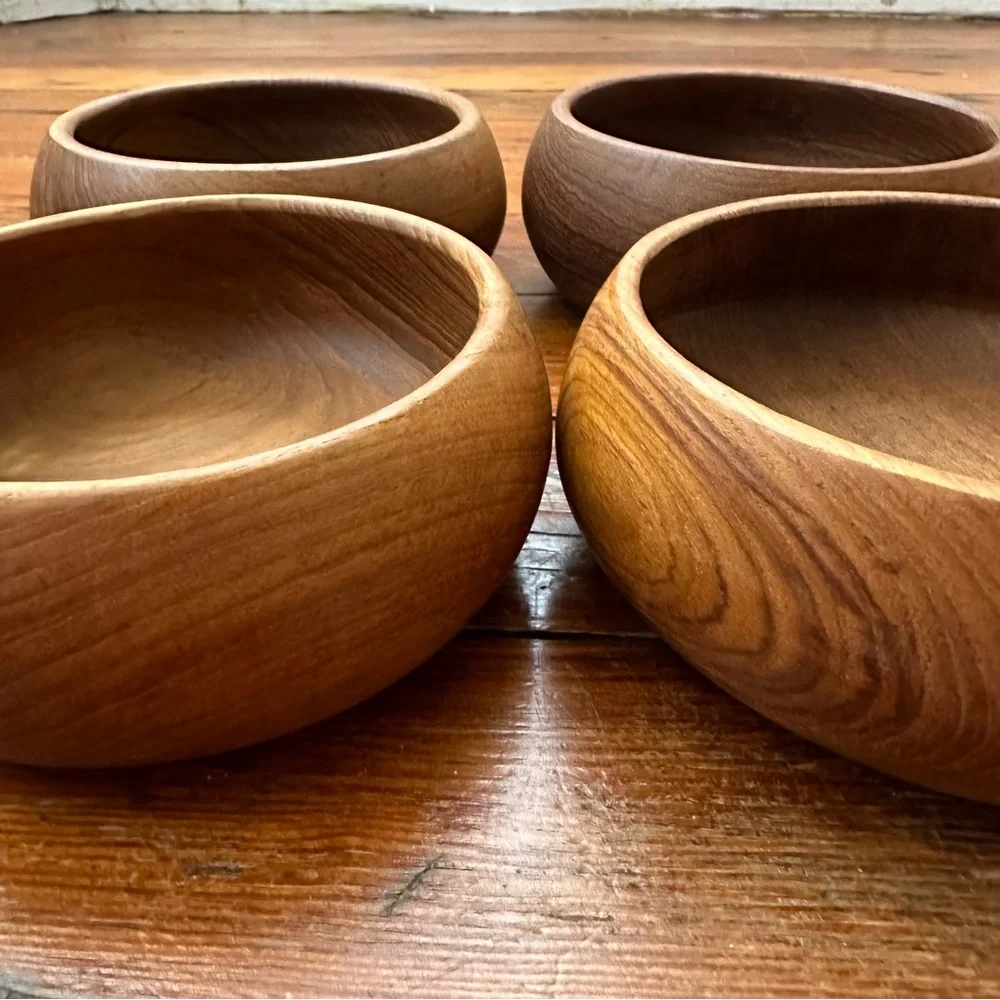 NWT Vintage Goodwood Thailand Genuine Teak bowls Set of 4